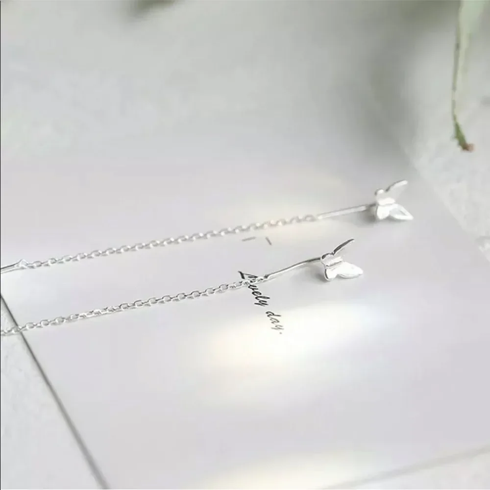 Sliver Butterfly Earrings - Picture 3 of 4